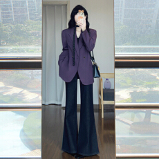 批发巨好看紫色西装外套女2025新款小个子炸街气质高级感休闲<b class='q'>西服</b>上衣