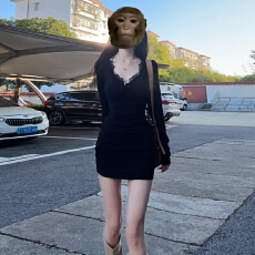 批发性感黑色蕾丝连衣裙子女装<b class='q'>春</b>季2025新款开<b class='q'>春</b>穿搭修身紧身包臀短裙
