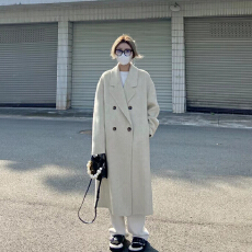 批发2025年新款春装中长款毛呢大衣<b class='q'>外套</b>女秋冬小个子黑色加厚呢子夏季