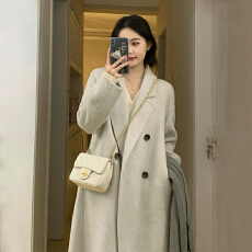 批发2025年新款春装中长款毛呢大衣<b class='q'>外套</b>女秋冬小个子黑色加厚呢子夏季