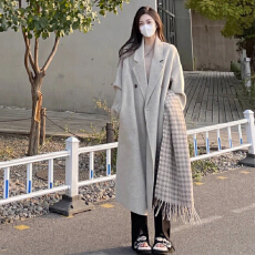 批发2025年新款春装中长款毛呢大衣<b class='q'>外套</b>女秋冬小个子黑色加厚呢子夏季