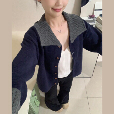 批发翻领毛衣外套女秋冬2025新款独特漂亮绝美巨好看针织开<b class='q'>衫</b>小香上衣