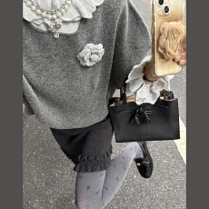 批发法式灰色针织<b class='q'>连衣裙</b>子秋季2025新款韩系巨好看早秋穿搭一整套装裙