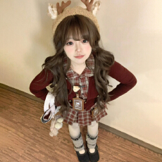 批发巨好看复古格子连衣裙套装女秋冬miu系学院风假两件穿搭一整套装