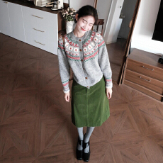 批发圣诞穿搭费尔岛红色针织毛衣外套女秋冬季2025新款巨好看开衫上衣