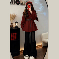 批发深冬气质一整套穿搭2025新款针织毛衣连衣裙子女秋冬修身<b class='q'>长</b>裤穿搭