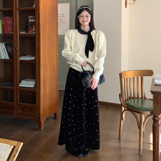 批发韩系毛衣连衣裙子女秋冬季两件套2026新款小香风长裙穿搭一整套装