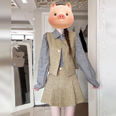 批发今年流行漂亮套装裙学院风<b class='q'>西装</b>衬衫连衣裙子女装2025新款夏季短裙