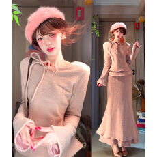 批发法式清冷富家千金感miu系穿搭针织<b class='q'>连衣裙</b>女2025新款秋冬生日裙子