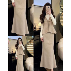 批发超火连衣裙子女2026新款秋冬季小个子香风穿搭一整<b class='q'>套装</b>长裙高级感