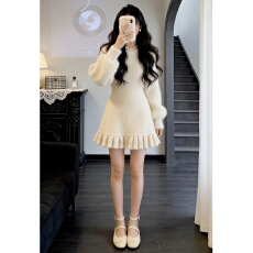 批发富家千金miu系穿搭高级感连衣裙子女<b class='q'>秋</b>冬2026新款特别漂亮掐腰裙