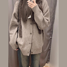 批发高领<b class='q'>毛衣</b><b class='q'>开衫</b>外套<b class='q'>女</b>秋冬季2025新款高级感日系慵懒风宽松针织上衣