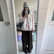 批发小个子粉色内搭打底毛衣<b class='q'>女装</b>秋冬季2026新款巨好看上衣马甲两件套