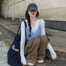 批发韩系穿搭一整套2026新款蓝色吊带连衣裙女早<b class='q'>春</b>季小个子百褶裙套装