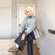 批发韩系超好看蓝色菱形棉服外套女装秋<b class='q'>冬</b>季2026新款今年流行爆款上衣