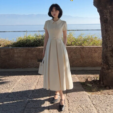 批发法式高级感polo领连衣裙子女<b class='q'>夏季</b>2026新款小个子气质绝美收腰长裙