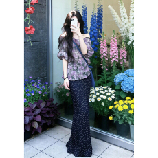 批发紫色碎花波点连衣裙子女春夏2026<b class='q'>新款</b>韩系巨好看穿搭一整套装长裙