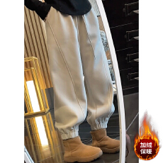 批发加绒休闲哈伦灯笼裤女冬季加厚小矮个子150xs<b class='q'>高腰</b>显瘦束脚阔腿裤