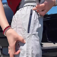 批发藏青色九分<b class='q'>哈伦</b>裤女春夏季薄款小个子高腰宽松速干休闲运动萝卜裤