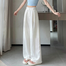 批发高腰垂感<b class='q'>西装</b>休闲裤女2026新款夏季宽松<b class='q'>棉麻</b>宽松阔腿拖地裤矮个子