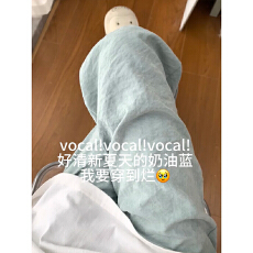 批发慵懒风蓝色冰丝奶皮裤女春夏薄款大码<b class='q'>胖</b>mm<b class='q'>显瘦</b>休闲阔腿奶芙山本裤