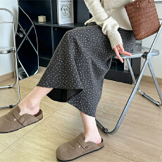 批发150小个子复古碎花毛呢半身裙女秋冬百搭高腰垂感a字中长款包臀裙