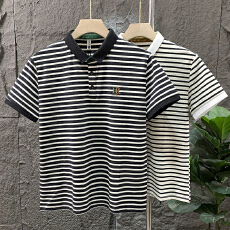 批发潮教爆款 欧货潮流<b class='q'>时尚</b>百搭POLO衫翻领刺绣短袖T恤夏季 黑白可选