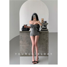 批发蝴蝶结系带抹胸背心女带胸垫夏季纯欲风性感裹胸内搭外穿辣妹上衣