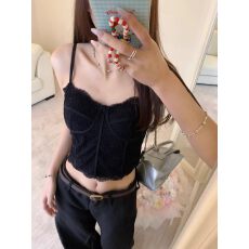 批发白色蕾丝吊带背心带胸垫女2026夏新薄款外穿内搭一体式美背<b class='q'>内衣</b>