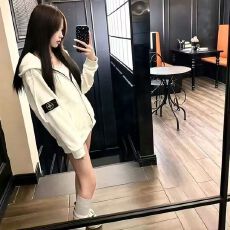 批发美式复古徽章土星刺绣开衫连帽<b class='q'>卫衣</b>女春秋宽松慵懒风<b class='q'>潮牌</b>拉链外套