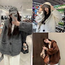 批发2025新款连帽针织开衫女秋冬季慵懒风软糯百搭中长款毛衣外套