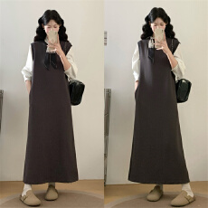 批发实拍~法式高级感<b class='q'>假两件</b>长袖<b class='q'>连衣裙</b>子女秋季2025新款绝美气质长裙