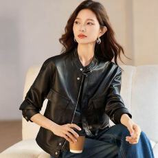批发美式复古机车风PU<b class='q'>皮衣</b>女2026春秋时尚小个子气质立领<b class='q'>皮衣</b>夹克外套