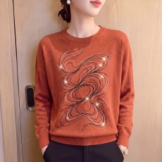 批发时尚洋气<b class='q'>妈妈</b>装<b class='q'>针织衫</b>女套头秋装新款上衣气质百搭<b class='q'>中老年</b>打底小衫