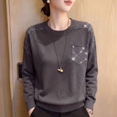 批发时尚洋气<b class='q'>妈妈装</b>针织衫女套头秋装新款上衣气质百搭<b class='q'>中老年</b>打底小衫