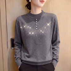 批发时尚洋气<b class='q'>妈妈装</b>针织衫女套头秋装新款上衣气质百搭<b class='q'>中老年</b>打底小衫