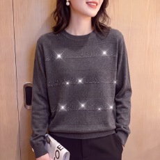批发时尚洋气<b class='q'>妈妈</b>装针织衫女套头<b class='q'>秋装</b>新款上衣气质百搭<b class='q'>中老年</b>打底小衫
