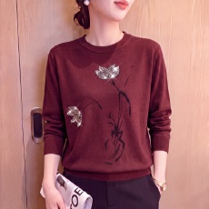 批发时尚洋气<b class='q'>妈妈装</b>针织衫女套头秋装新款上衣气质百搭<b class='q'>中老年</b>打底小衫
