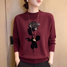 批发时尚洋气<b class='q'>妈妈装</b>针织衫女套头秋装新款上衣气质百搭<b class='q'>中老年</b>打底小衫