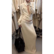 批发韩版巨好看千金风拉链针织衫半身<b class='q'>裙</b>两件套女春秋季<b class='q'>修身</b>高级感套装