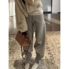 批发2026年针织韩版灰色休闲设计感束脚长<b class='q'>裤</b>慵懒简约宽松百搭<b class='q'>时尚</b>卫<b class='q'>裤</b>