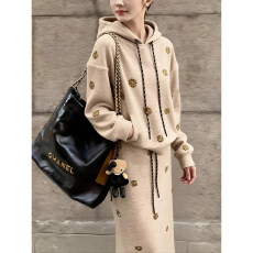 批发2026年长袖慵懒休闲套装裙宽松连帽<b class='q'>卫衣</b>高腰半身裙时尚减龄两件套