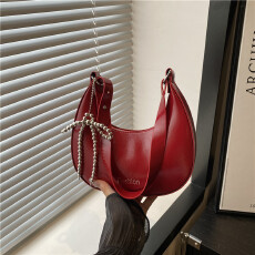 批发2025时尚流行纯色大容量新款<b class='q'>夏季</b>时尚蝴蝶结通勤单肩腋下饺子包女