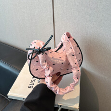 批发跨境小清新蝴蝶结单肩腋下包包女式2025潮新款甜美褶皱手提单肩包