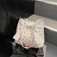 批发韩版通勤洋气大容量蝴蝶腋下包女2025新款时尚波点托特单肩手拎包