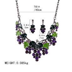 批发跨境wish爆款首饰<b class='q'>套装</b>高品质个性葡萄项链耳钉短锁骨链<b class='q'>欧美</b>