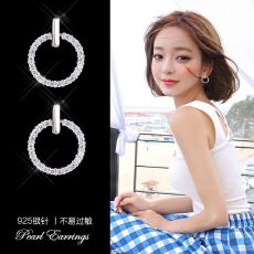 批发新款韩版简约耳钉S925耳环女防过敏个性百搭耳饰网红耳坠