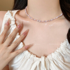 批发新中式复古时尚百搭<b class='q'>气质</b>混色小米珠项链女小众高级感个性锁骨链