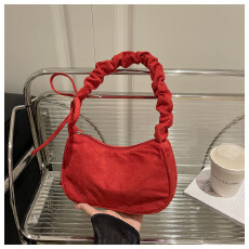 跨境斜挎包女士2025新款简约时尚大容量腋下包高级感皱单肩包