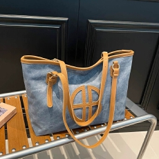 批发跨境大容量腋下包女2025新款潮简约休闲质感欧美复古托特单肩大包